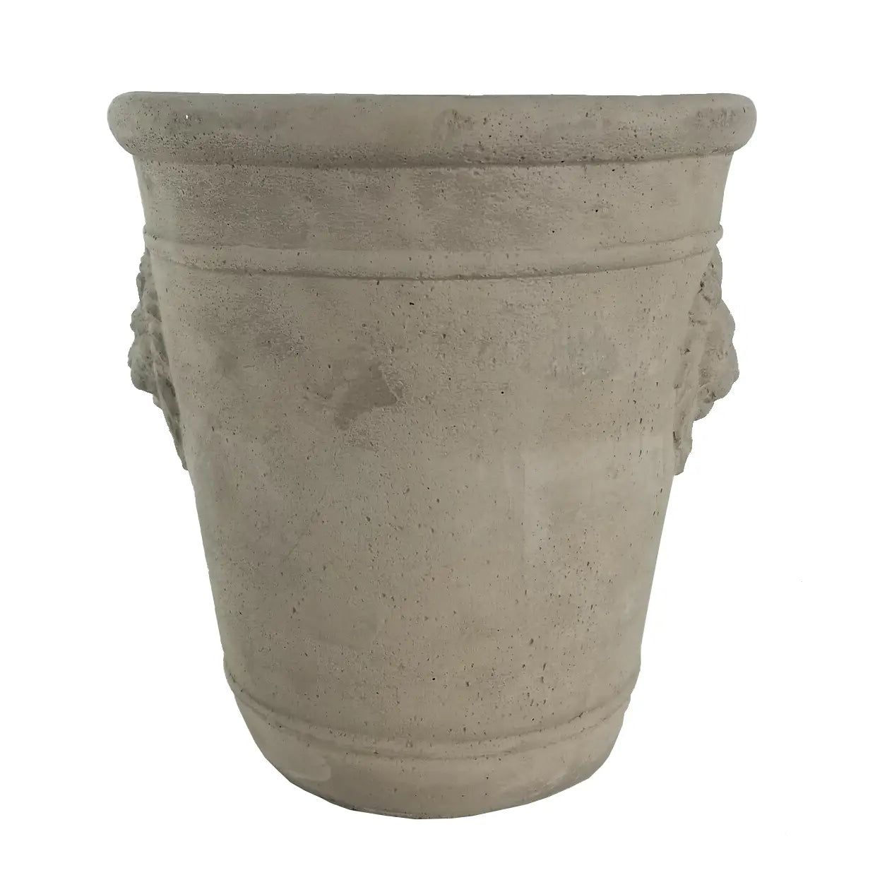 Tall Cement Lion Head Pot