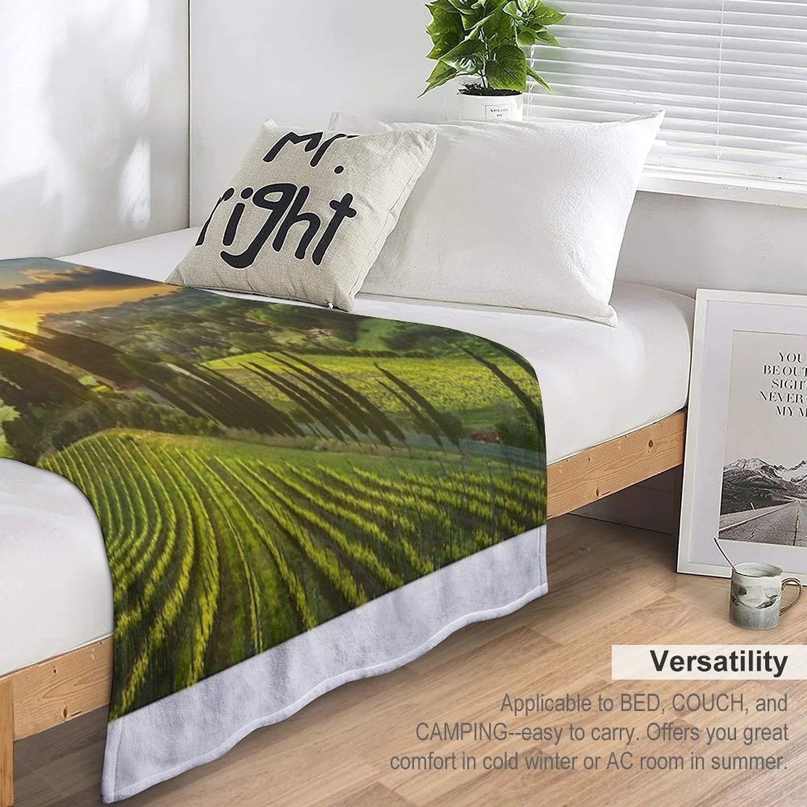 Vineyards And Countryside Landscape in Maremma. Tuscany Throw Blanket