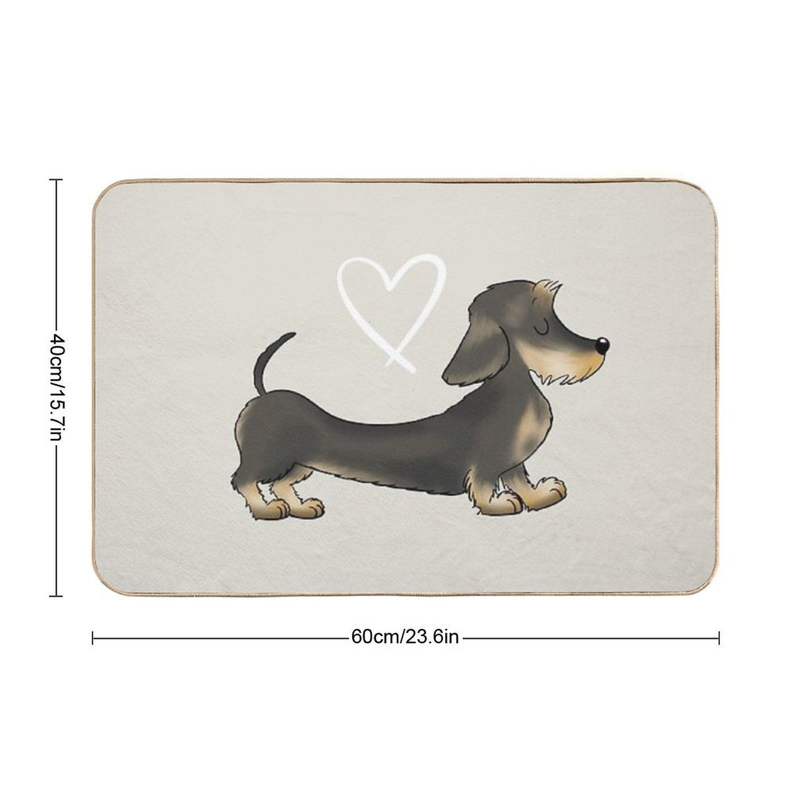 Dachshund Wire Hair Sausage Dog Bath Mat