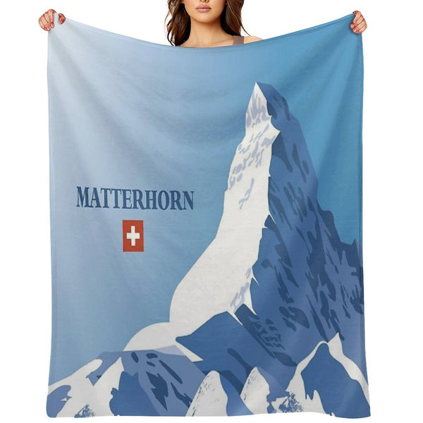 Matterhorn,Zermatt,Switzerland,Ski Poster Sustainable Throw Blanket