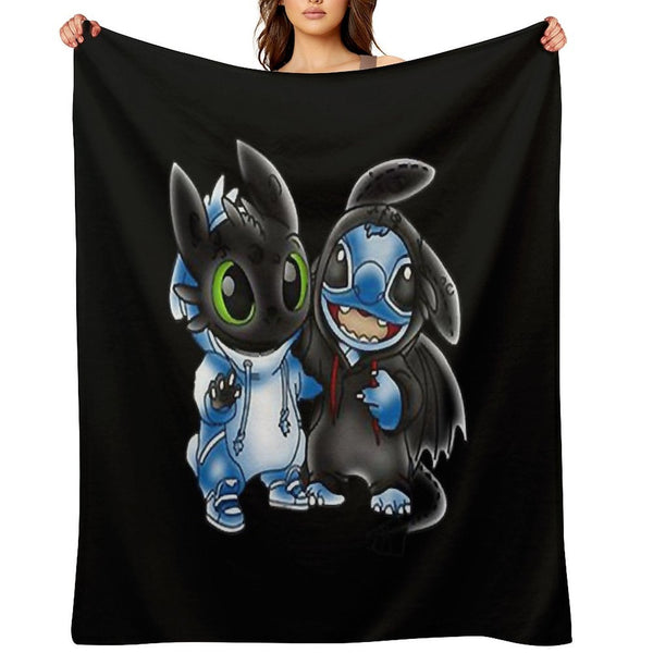 Stitch And Toothless Change Uniform Costume Uniform Wrinkle-free Throw Blanket