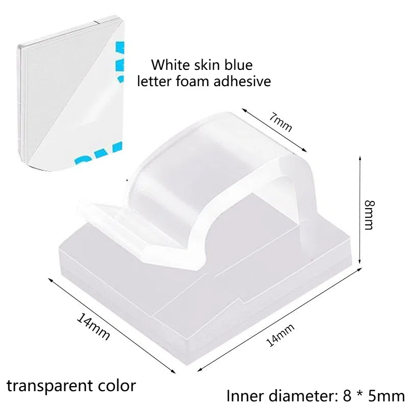 Wire fixing clip adhesive R-type wiring buckle for cable storage without punching holes bundle wire compression clip
