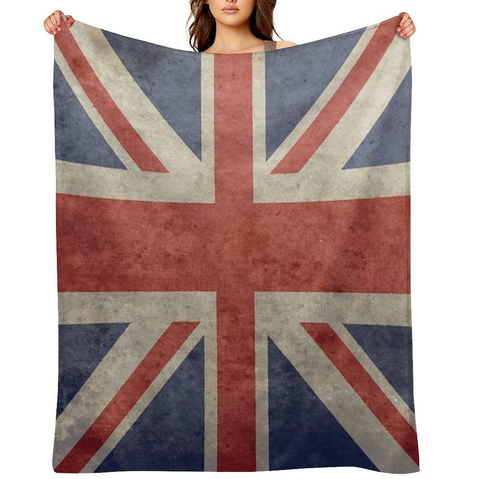 Union Jack Throw Blanket - Warm Winter Blanket with UK Flag Throw Blanket