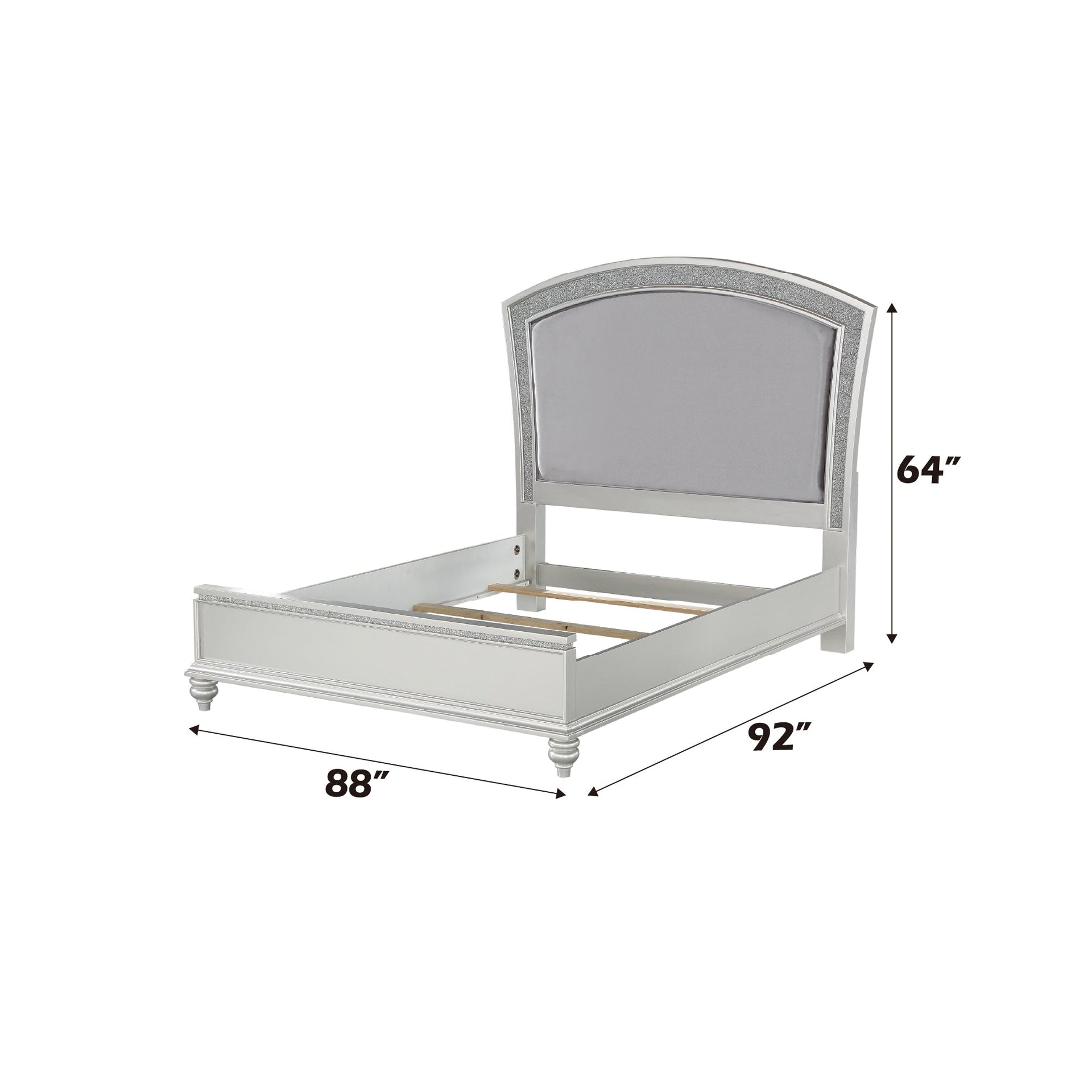 Maverick Fabric & Platinum Finish California King Bed