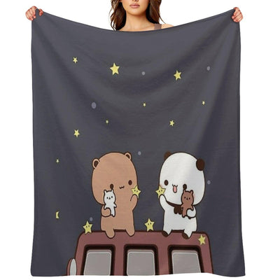 Bubu And Dudu Watching The Moon Together Throw Blanket