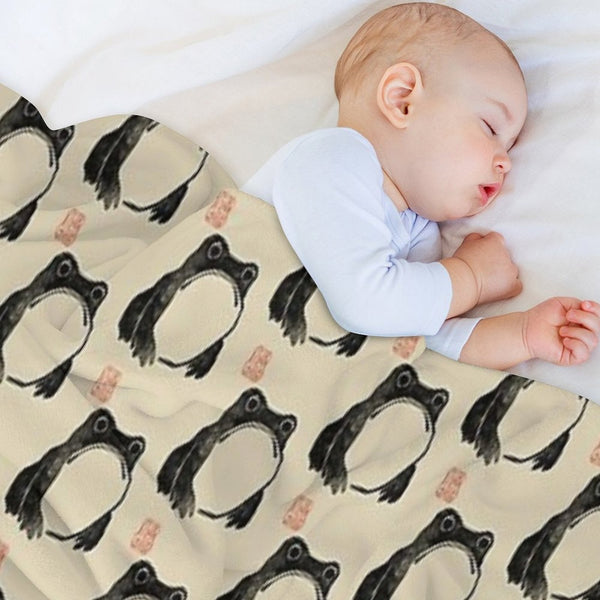 Grumpy Frog Japanese Lightweight Throw Blanket
