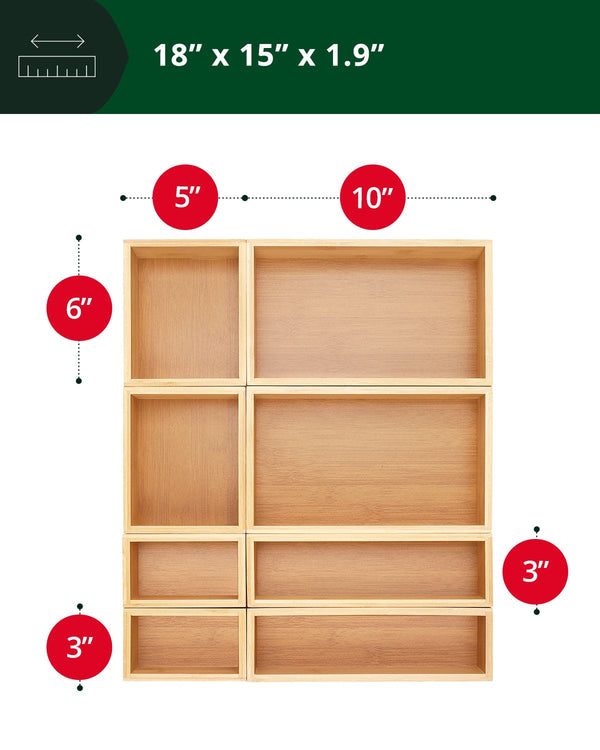 Storage Box Set of 8, Natural