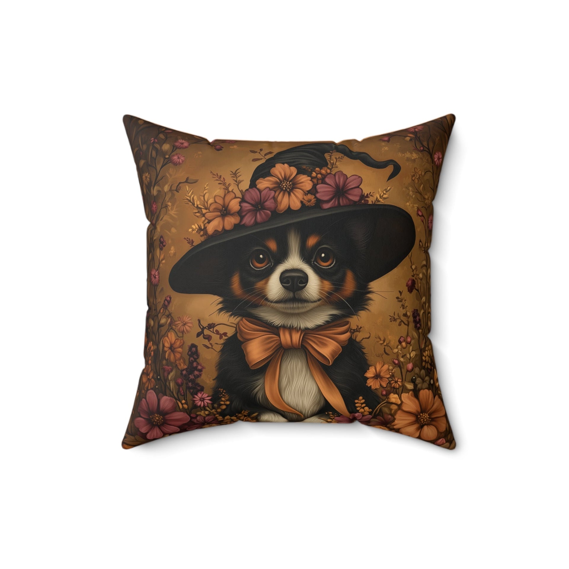 Microsuede Cushion / Halloween Art / Boho Dog