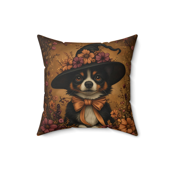 Microsuede Cushion / Halloween Art / Boho Dog