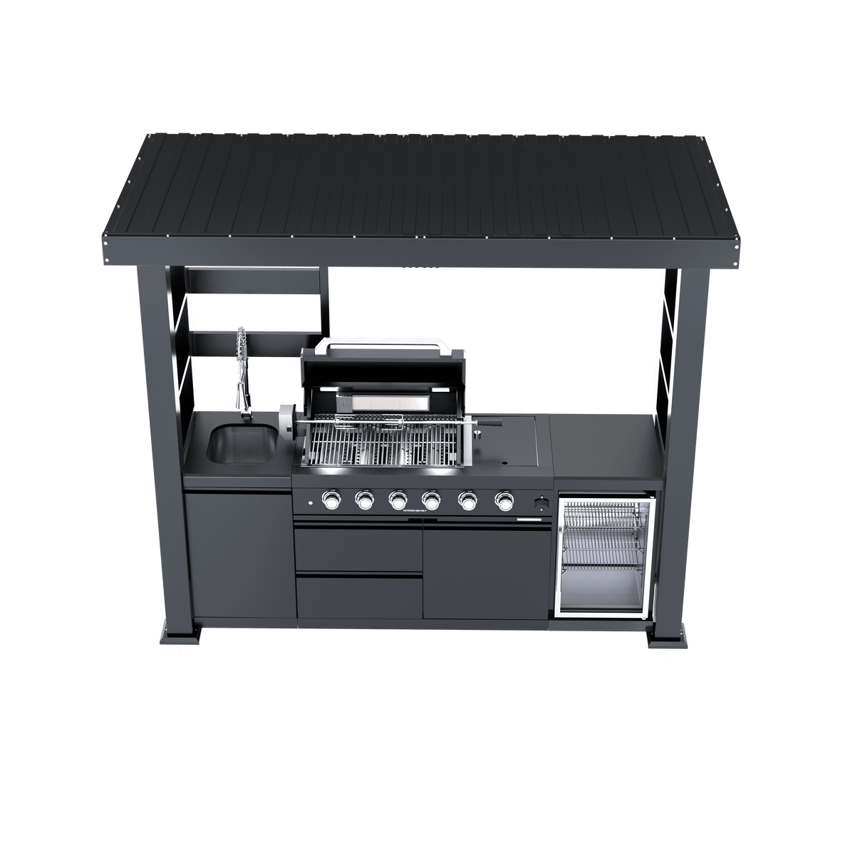 97-Inch 4-Burner Deluxe Stainless Steel Outdoor Kitchen Grill