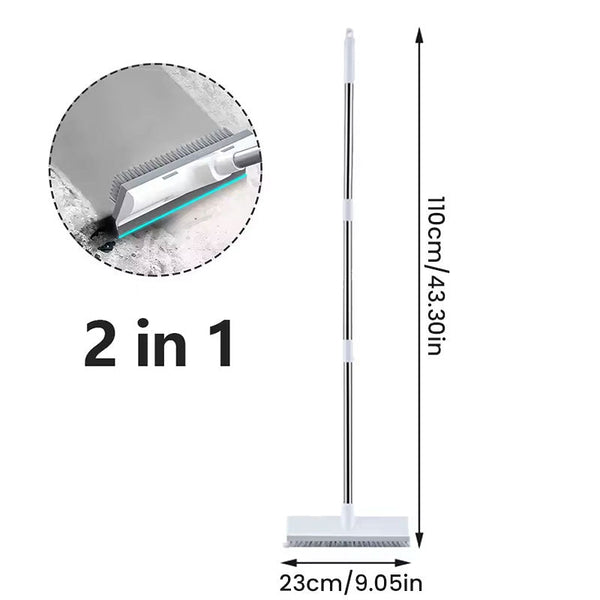 2-in-1 Floor Scrub Brush with Long Adjustable Handle. Multifunctional for Bath & Kitchen