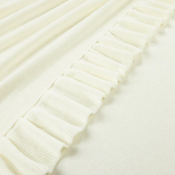 Reyna Soft Knitted Ruffle Blanket/Coverlet