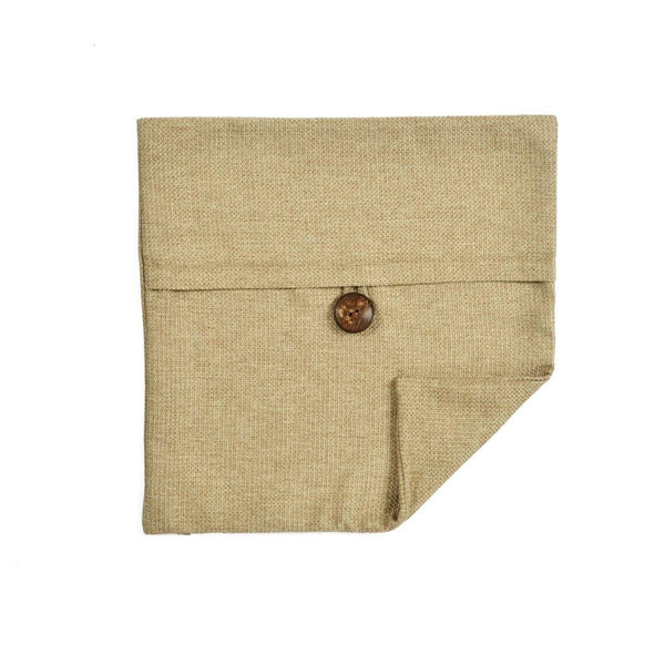 Linen Texture Woven Button Decorative Pillow Cover