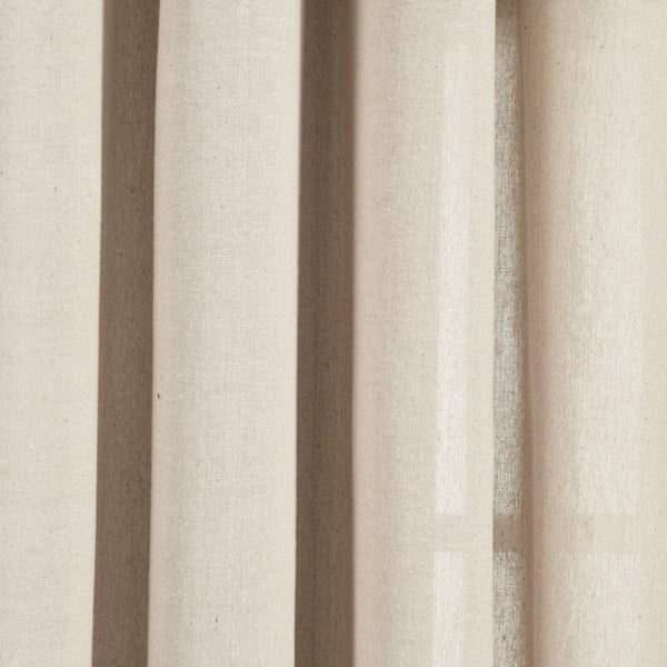 Faux Linen Grommet Window Curtain Panel Set