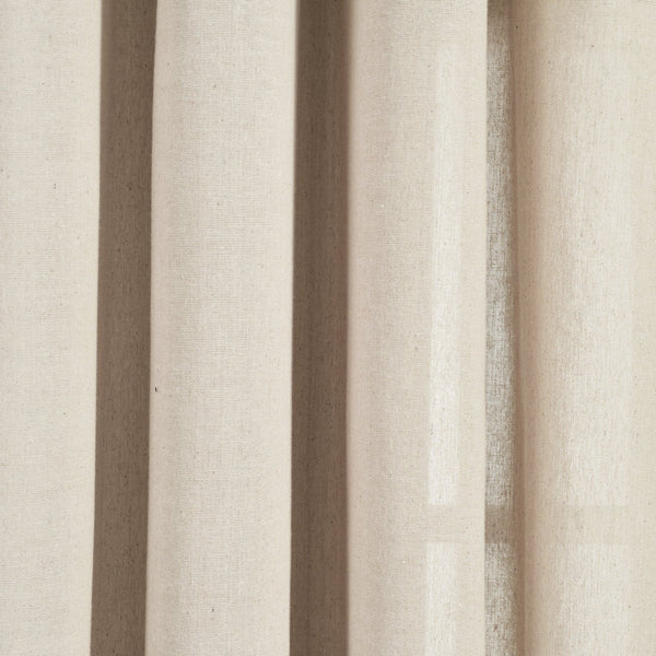 Faux Linen Grommet Window Curtain Panel Set