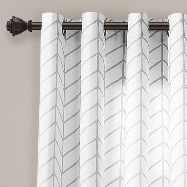 Calia Chevron Geo Window Curtain Panels Set
