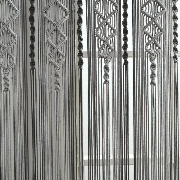 Boho Macrame Textured Cotton Window Curtain
