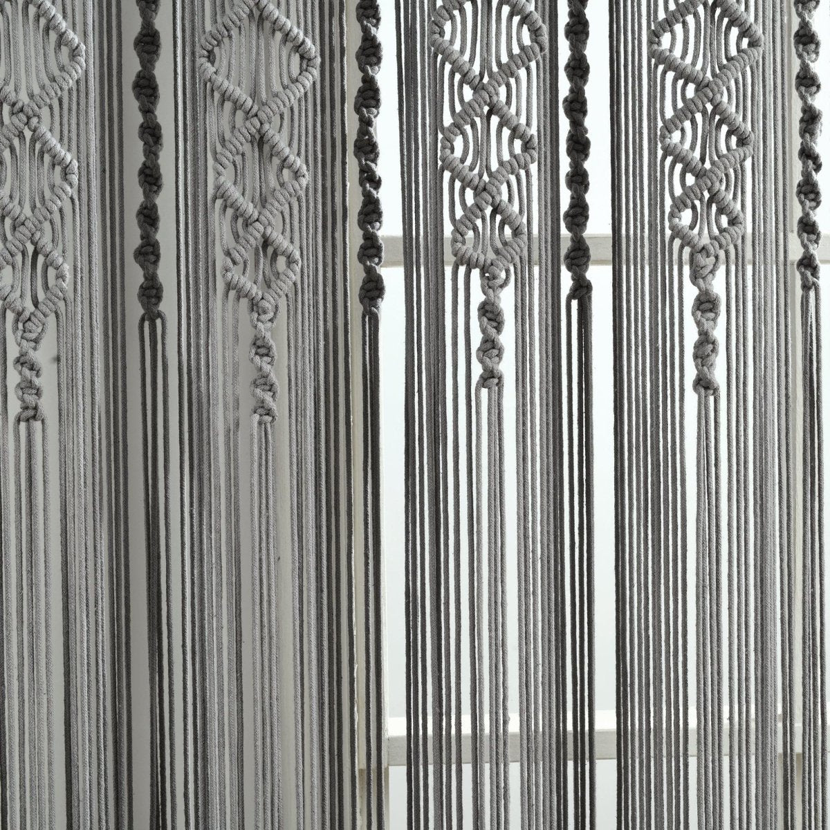 Boho Macrame Textured Cotton Window Curtain