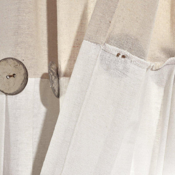 Linen Button Kitchen Window Tiers Set