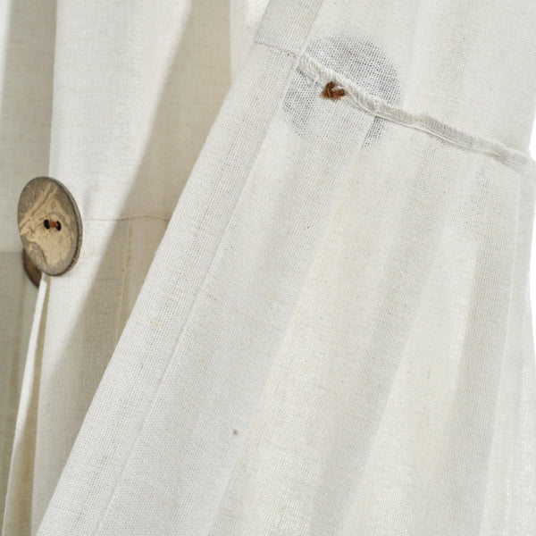 Linen Button Kitchen Window Tiers Set