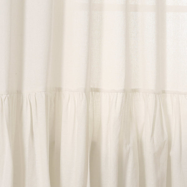 Farmhouse Faux Linen Tab Top Window Curtain Panel