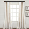 Faux Linen Tassel Window Curtain Panel - 40"W x 84"L / Light Linen