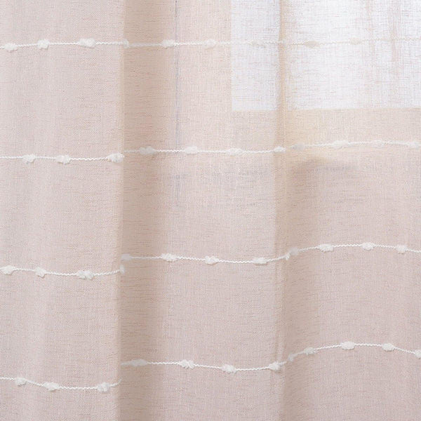 Farmhouse Textured Grommet Sheer Window Curtain Panel Set