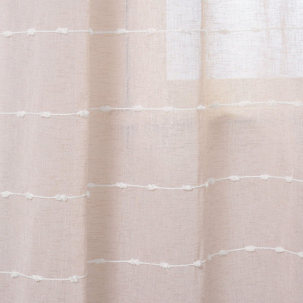 Farmhouse Textured Grommet Sheer Window Curtain Panel Set