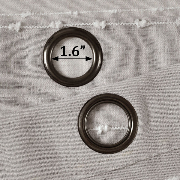 Farmhouse Textured Grommet Sheer Window Curtain Panel Set