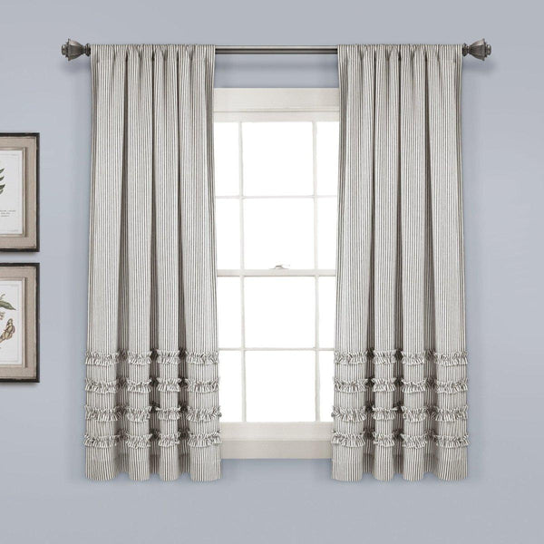 Vintage Stripe Yarn Dyed Window Curtain Panel Set
