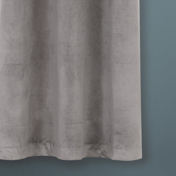 Prima Velvet Solid Grommet Light Filtering Window Curtain Panel Set