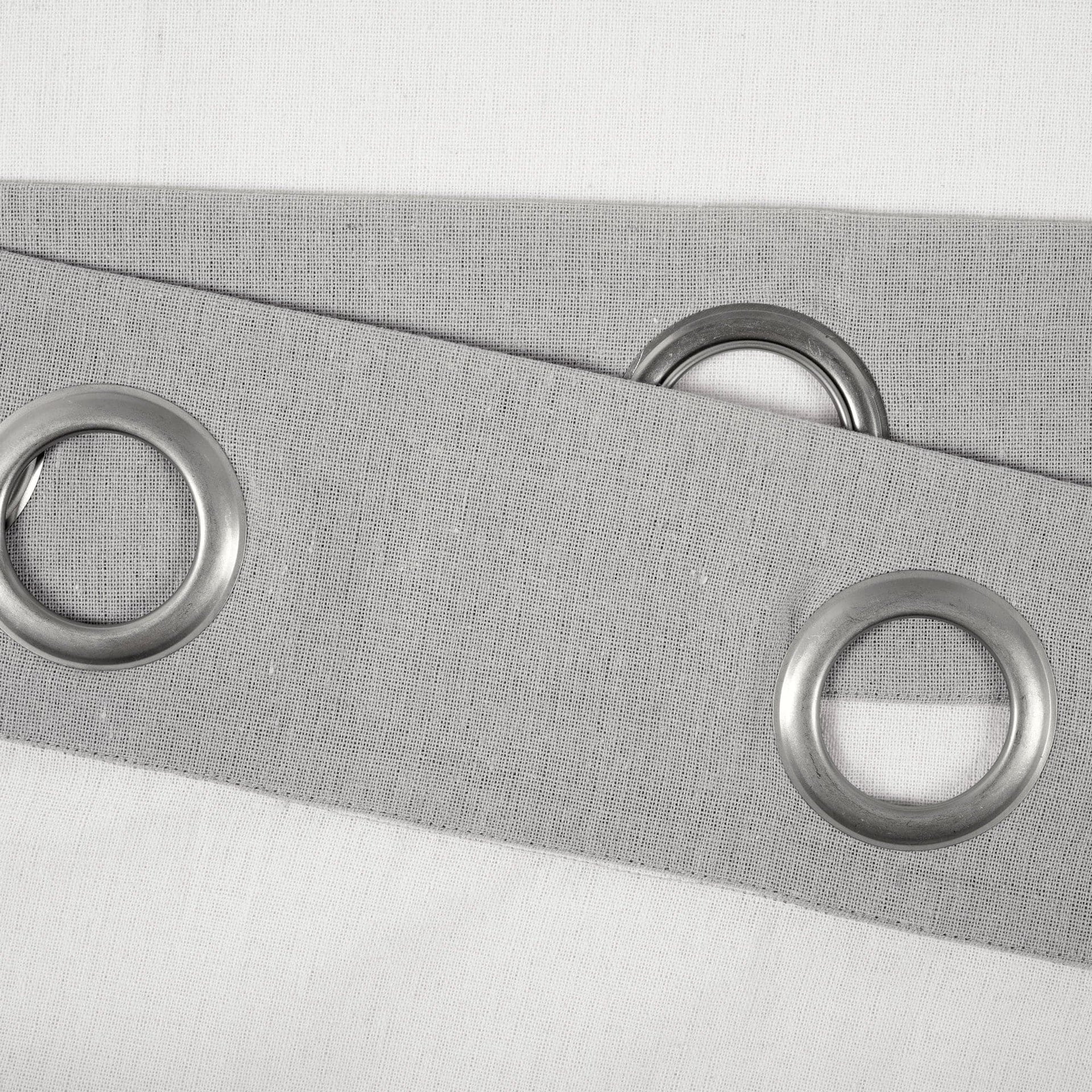 Faux Linen Grommet Color Block Window Curtain Panel