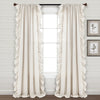 Faux Linen Ruffle Window Curtain Panel
