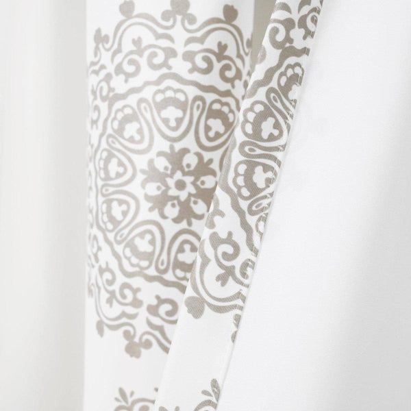 Stripe Medallion Light Filtering Window Curtain Set