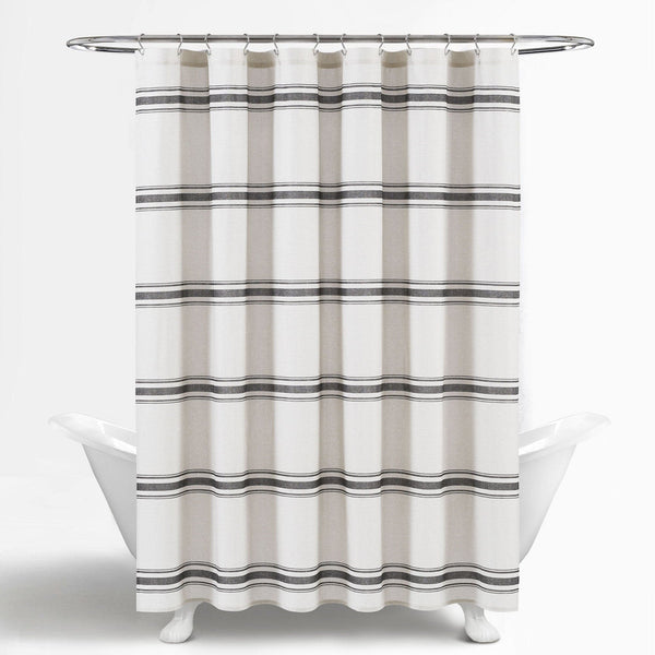 Farmhouse Stripe 100% Cotton Shower Curtain