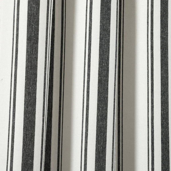 Farmhouse Stripe Yarn Dyed Recycled Cotton Blend Window Curtain Panel Set