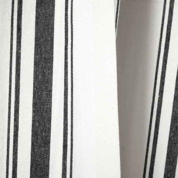 Farmhouse Stripe Yarn Dyed Recycled Cotton Blend Window Curtain Panel Set