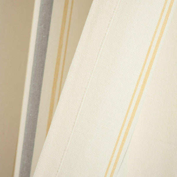 Farmhouse Stripe Yarn Dyed Recycled Cotton Blend Window Curtain Panel Set