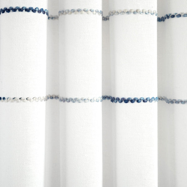 Farmhouse Boho Stripe Woven Tassel Yarn Dyed Recycled Cotton Blend Window Curtain Panel Set