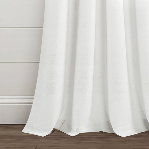 Farmhouse Boho Stripe Woven Tassel Yarn Dyed Recycled Cotton Blend Window Curtain Panel Set