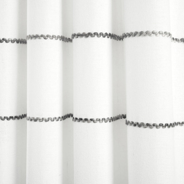 Farmhouse Boho Stripe Woven Tassel Yarn Dyed Recycled Cotton Blend Window Curtain Panel Set