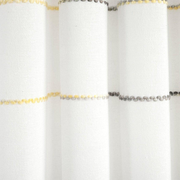 Farmhouse Boho Stripe Woven Tassel Yarn Dyed Recycled Cotton Blend Window Curtain Panel Set