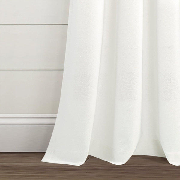 Farmhouse Boho Stripe Woven Tassel Yarn Dyed Recycled Cotton Blend Window Curtain Panel Set