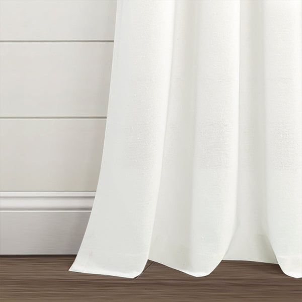 Farmhouse Boho Stripe Woven Tassel Yarn Dyed Recycled Cotton Blend Window Curtain Panel Set