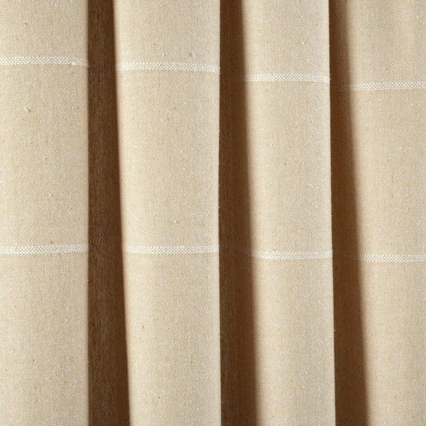Farmhouse Boho Stripe Woven Tassel Yarn Dyed Recycled Cotton Blend Window Curtain Panel Set