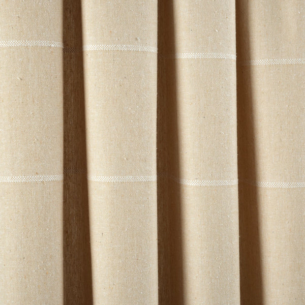 Farmhouse Boho Stripe Woven Tassel Yarn Dyed Recycled Cotton Blend Window Curtain Panel Set