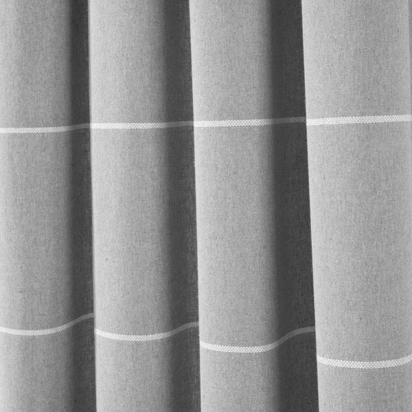 Farmhouse Boho Stripe Woven Tassel Yarn Dyed Recycled Cotton Blend Window Curtain Panel Set