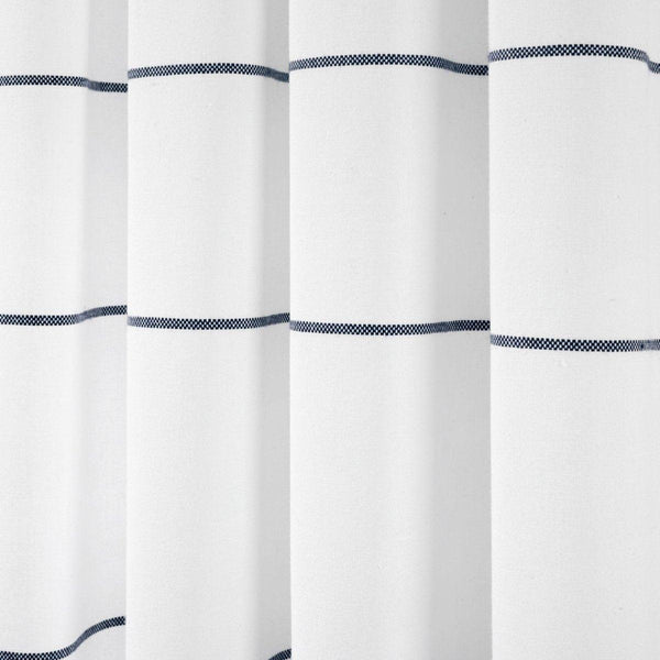 Farmhouse Boho Stripe Woven Tassel Yarn Dyed Recycled Cotton Blend Window Curtain Panel Set