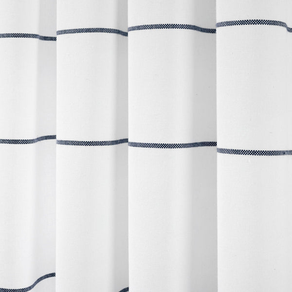 Farmhouse Boho Stripe Woven Tassel Yarn Dyed Recycled Cotton Blend Window Curtain Panel Set