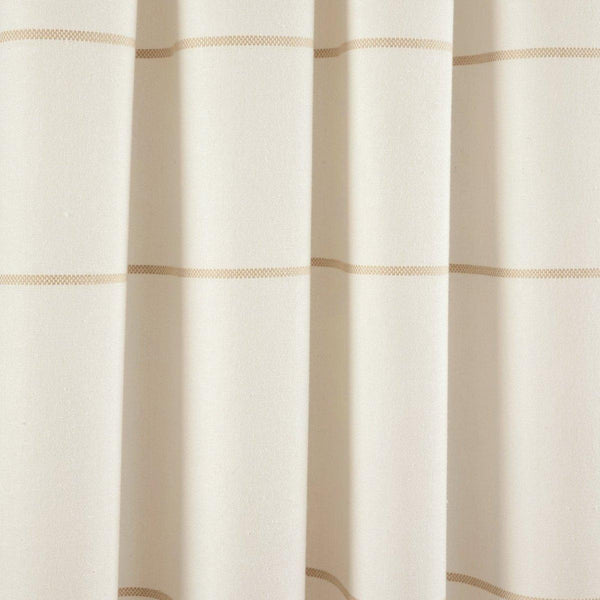 Farmhouse Boho Stripe Woven Tassel Yarn Dyed Recycled Cotton Blend Window Curtain Panel Set